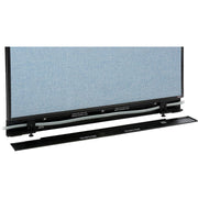 48-1/4"W x 64" H Office Partition Panel with Partial Window & Pass-Thru Cable by Global Industrial – Alloy Steel, Blue, Model 694724WPBL