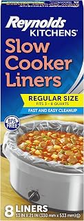 Reynolds Kitchens Slow Cooker Liners, Regular Size, Fits 3-8 Quarts, 8ct