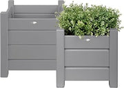 Esschert Design Square Planters, Gray, Set of 2
