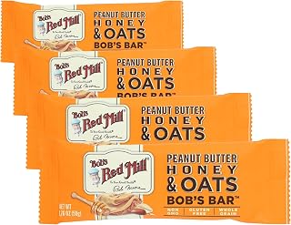Bob's Red Mill Peanut Butter Honey & Oats bar - Single bar, 1.76 Oz (Pack of 4)