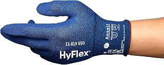 Ansell HyFlex 11-819 ESD Touch Screen Compatible Nitrile Foam Coated Industrial Gloves, Size 9 (Pack of 12)