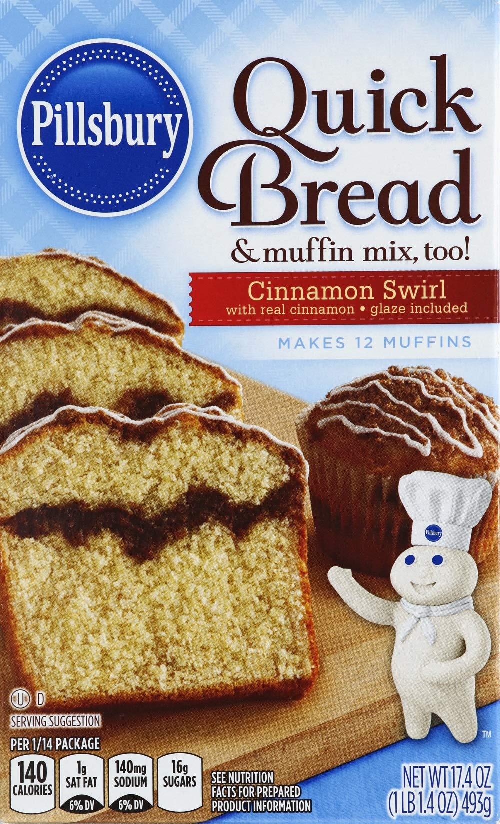 Cinnamon Swirl Quick Bread by Pillsbury – 17.4 Ounce (Pack of 1)