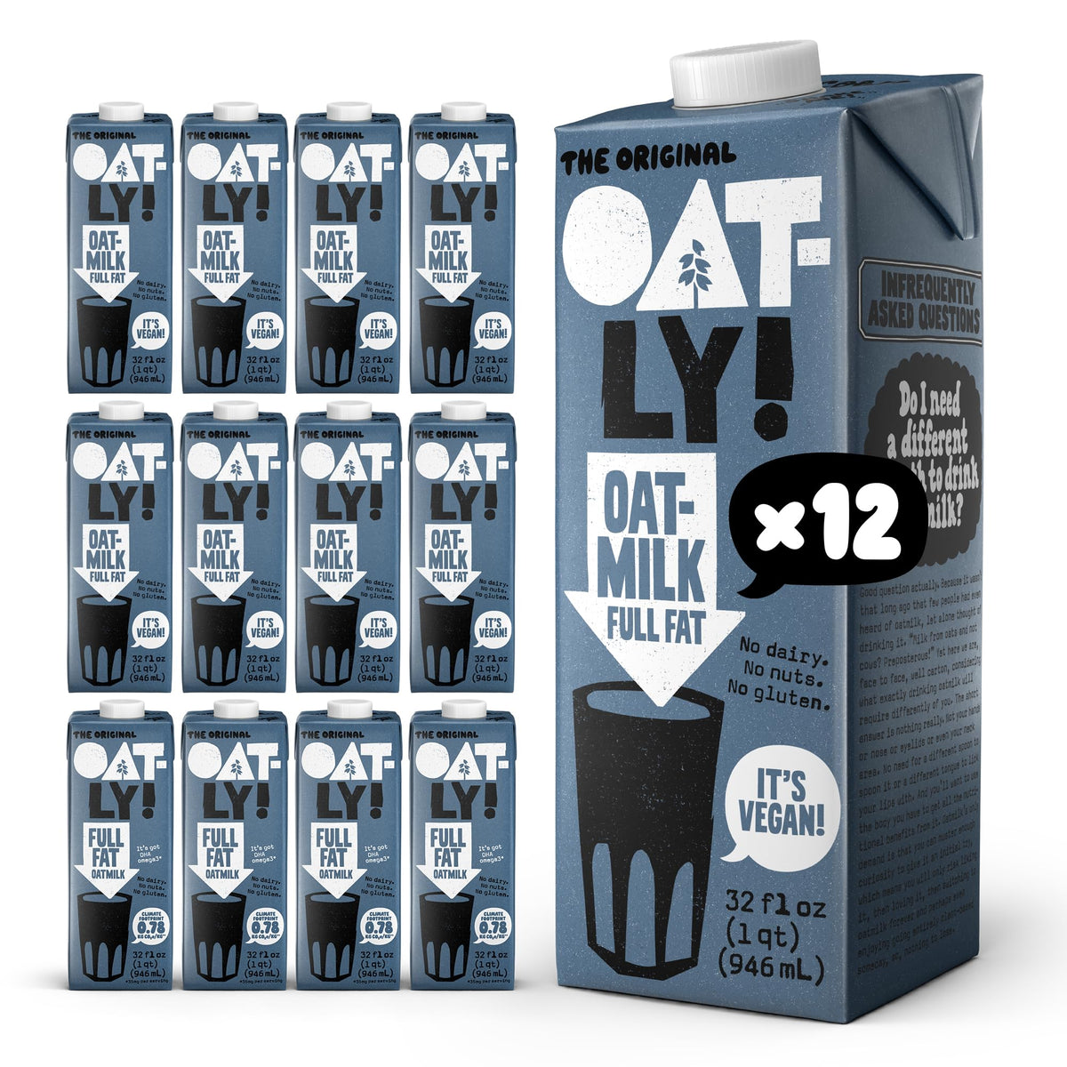 Oatly Full Fat / 32 Fl Oz (Pack of 12) / 12 Oat Milks