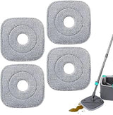 Washable Microfiber Mop Pads – Set of 4 Square Scrub Brushes, Efficient for Deep Cleaning Hardwood, Reusable and Easy to Attach | Perfect for Home Cleaning, Kitchen Floors, and Bathroom Maintenance