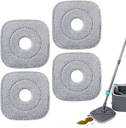 Washable Microfiber Mop Pads – Set of 4 Square Scrub Brushes, Efficient for Deep Cleaning Hardwood, Reusable and Easy to Attach | Perfect for Home Cleaning, Kitchen Floors, and Bathroom Maintenance