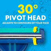 Sensor2 Plus Pivot Men's Disposable Razor by Gillette – 21 Count (Pack of 1), Rubber, Light Blue, Model CUNYAX