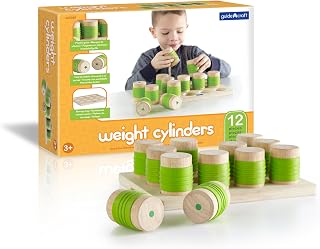 Guidecraft Weight Cylinders Toy - Kids Early Learning and Development Toy, Matching and Sorting Game for Toddlers