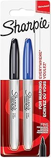 Sharpie Permanent Markers | Fine Point | Black & Blue | 2 Count