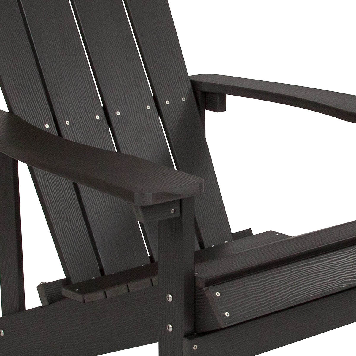 Charlestown Indoor/Outdoor Faux Wood Adirondack Chairs by Flash Furniture – Set of 4, Polyresin, Slate Gray, Model 4-JJ-C14501-SLT-GG