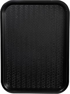 Winco Fast Food Tray, 14-Inch by 18-Inch, Black | Dishwasher safe, BPA-free, Non-skid, Stackable, Great for Appetizers, Desserts, Buffet Displays and Catering