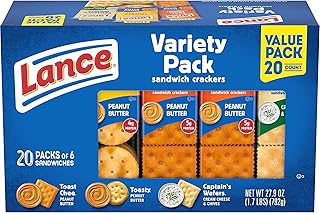 Lance Assorted Sandwich Crackers, 20 Count Variety Pack