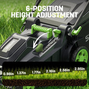 40V 17 in Electric Lawn Mower Combo with String Trimmer and Leaf Blower by Steelite – Forest Green, Model AZDG512+AZDG308-1-NEW