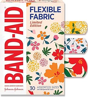 BAND-AID Brand Flexible Fabric Adhesive Bandages, Wildflower Designs, 30 Ct