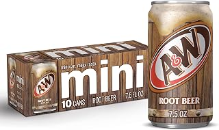 A&W Root Beer Soda, 7.5 fl oz Mini Cans, 10 pack
