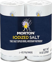 Morton Salt Iodized Salt Shaker, 8 oz, 1 Pack of 2 Shakers