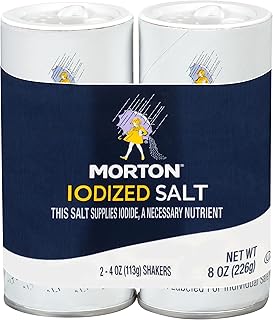 Morton Salt Iodized Salt Shaker, 8 oz, 1 Pack of 2 Shakers