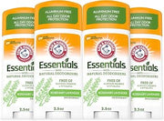 Arm & Hammer Essentials Deodorant, Rosemary Lavender, 2.5 oz, 4-Pack | Made with Natural Deodorizers, Solid Deodorant, Aluminum Free