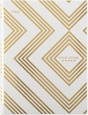 Five Star Composition Book, College Ruled Paper, 7-1/2" x 9-3/4", 150 Sheets, Hardcover, Metallic Gold Geo (850165F-ECM)