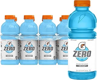 Gatorade G Zero Cool Blue, Thirst Quencher Sports Drink, 20 Fl Oz Bottles, 8 Pack