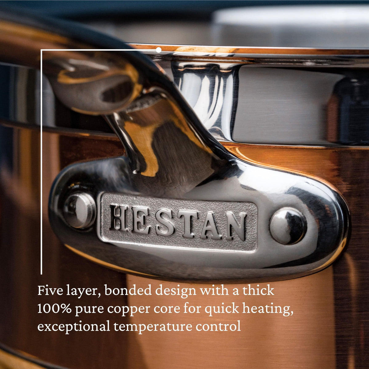 CopperBond Collection - 100% Pure Copper Sauce Pan by Hestan – 2 Quarts, Copper, Model 31594