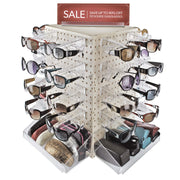 Rotating Display Stand - 4-Sided Display Racks for Craft Shows - Peg Display Carousel (14” W x 14” D x 20” H) - Easy Assemble Revolving Display for Retail - Pegboard Organizer
