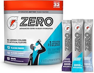 Gatorade Zero Sugar Powder, 3 Flavor Variety Pack, (32 Servings)