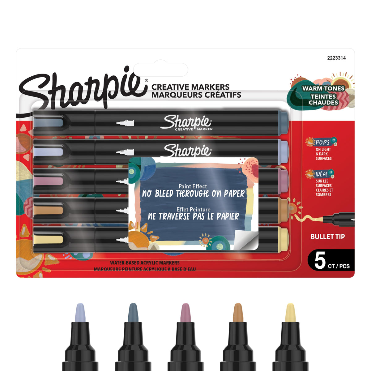 Sharpie Warm Tones / 1 Count (Pack of 5) / bullet tip Markers