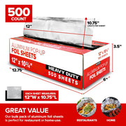 12' Ultra Heavy Duty Pop Up Deli Aluminum Foil by Stock Your Home – 12 Inch, Aluminum, Silver, Pack of 500, Model Stock Your Home 1782