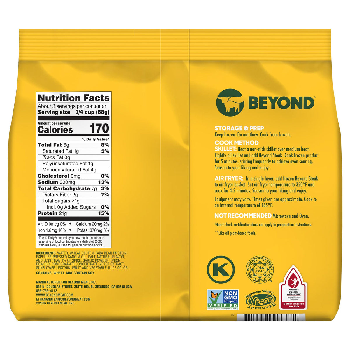 Steak Plant Based Seared Tips, 10 Ounce by BEYOND MEAT – 10 Ounce, Model 0810057290831