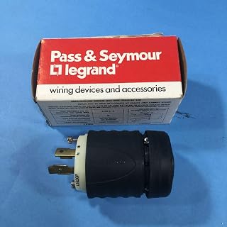 Pass & Seymour L1620-P 4 Wire 3 Pole Polarized Extra Hard Use Locking Plug 480 Volt 3-Phase 20 Amp NEMA L16-20P Black/White Turnlok