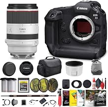 Canon EOS R1 Camera - 24MP with RF 70-200mm f/2.8 Lens Bundle | For Photography & Video | 24MP Full-Frame Mirrorless Camera | Full-Frame + 19x Batteries + 128GB CFexpress Memory Card + More