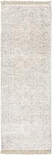 Oriental Weavers Malabar Hand-Made Area Rug - 45308-2'6" x 8' - in Beige/Grey - Vintage Inspired, Hand-Made Rugs, Entryway, Hallway Runner Rug
