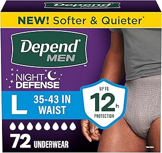 Depend Night Defense Adult Diapers for Men, Large, 72 Count