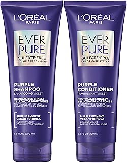 EverPure Purple Shampoo and Conditioner Set, Sulfate-Free Brass Toning for Blonde, Bleached, Highlighted, Silver or Gray Color-Treated Hair, 13.6 Fl Oz Set