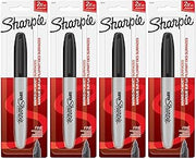 Sharpie Super Permanent Marker, Fine Point, Black, 4 Count