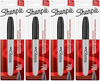 Sharpie Super Permanent Marker, Fine Point, Black, 4 Count