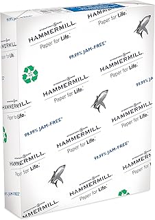 Hammermill Printer Paper, Great White 50% Recycled Paper, 8.5 x 11 - 1 Ream (500 Sheets) - 92 Bright, Made in the USA