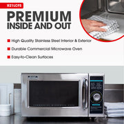 R-21LCFS Medium Duty Commercial Microwave (Dial Timer by Sharp – 1.0 cubic_feet, Stainless Steel, Silver