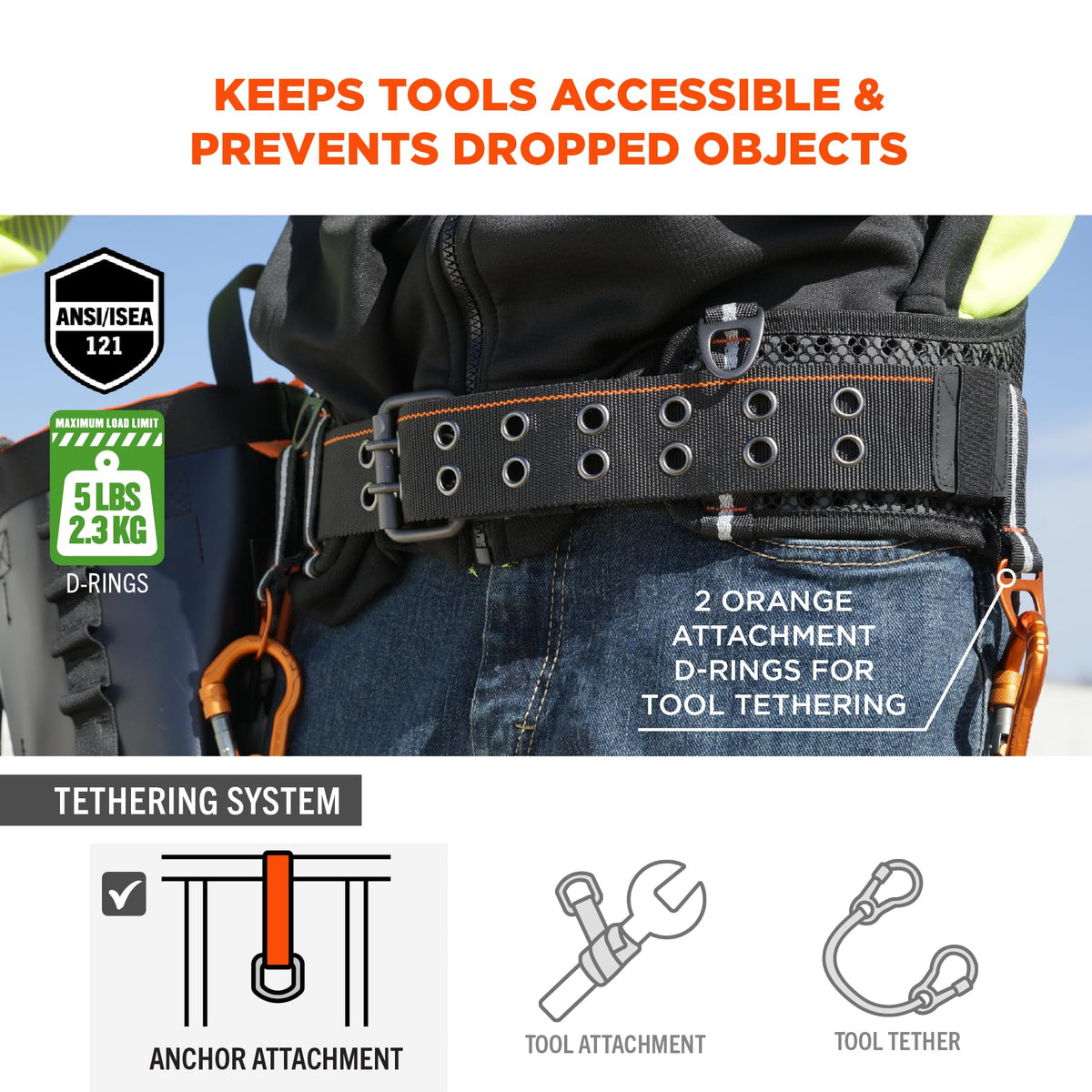 5557 Padded Tool Belt by Ergodyne – XL/2XL, 74% EVA, 16% Polyester, 7% Aluminum, 3% Other, Black, Model 13687