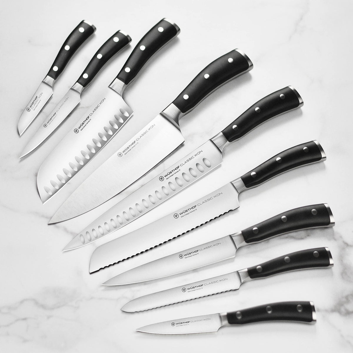 Wusthof 16 Piece Knife Set with Walnut Block by Wüsthof – 16 Piece, Stainless,Stainless Steel,Steel, 16 Piece (Walnut), Pack of 16, Model Classic Ikon