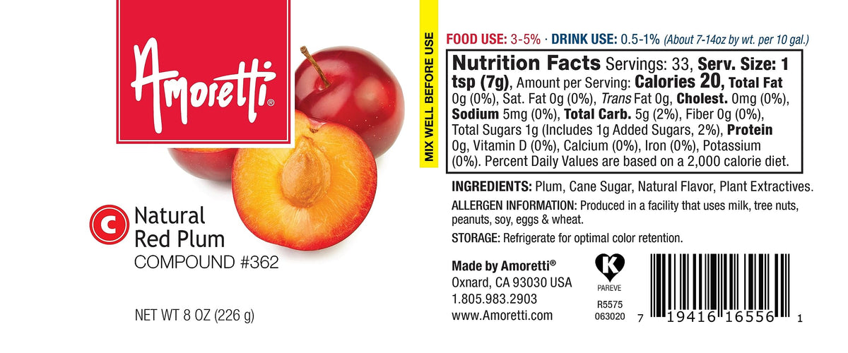Red Plum Compound 2.2 lbs - Natural Flavors by Amoretti – 2.2 Pound