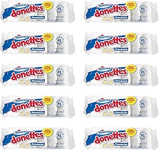Hostess Powdered Sugar Donettes, 6 Count Bags (10 Pack)