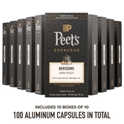 Peet's Coffee Nerissimo / 10 Count (Pack of 10) / Nerissimo (Intensity 11) Coffee Gifts