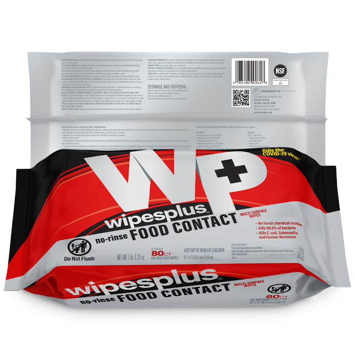 WIPESPLUS No-Rinse Food Contact Wipes, Multi-Surface Wipe, Unscented for Home and Business, 960 Count, (12 Packs of 80)
