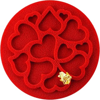 Silikomart Mini Decor Food-Designing Silicone Mat 2.75 Inch Diameter x 0.11 Inch High, Mini LoveDecor - 6 Pieces