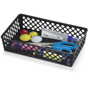 OIC26202 - OIC Large Supply Storage Basket by Officemate – Large, Plastic, Black
