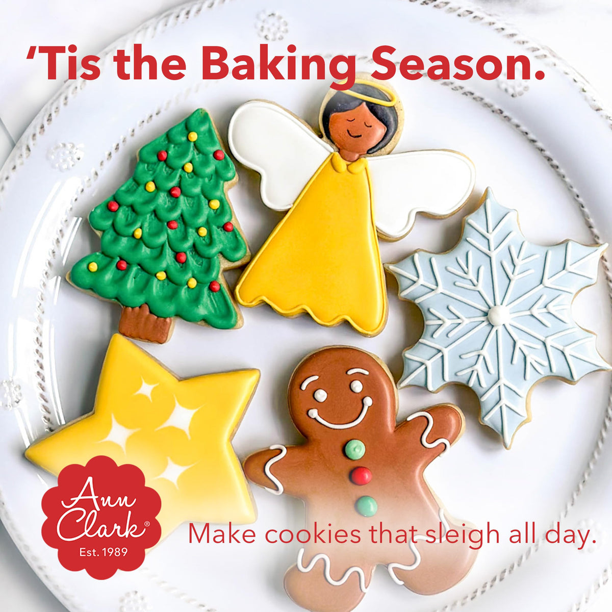Ann Clark Cookie Cutters Christmas Set, 3 Piece Metal
