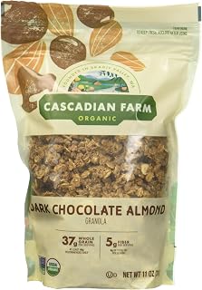 Cascadian Farm Organic Dark Chocolate Almond Granola, Non GMO, 11 Ounces (Pack Of 4)