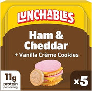 Lunchables 5 ct, Ham & Cheddar w/ Vanilla Creme Cookies, 3.5 oz