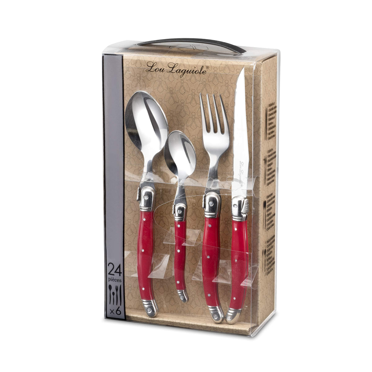 Tradition, stainless steel Polypropylene, red, One Size by Lou Laguiole – One Size, Stainless Steel, Red, Model 2511RDPA22C40